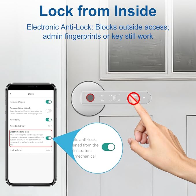 BIWIBON Fingerprint Door Lock – Fingerprint Door Knob - Image 5