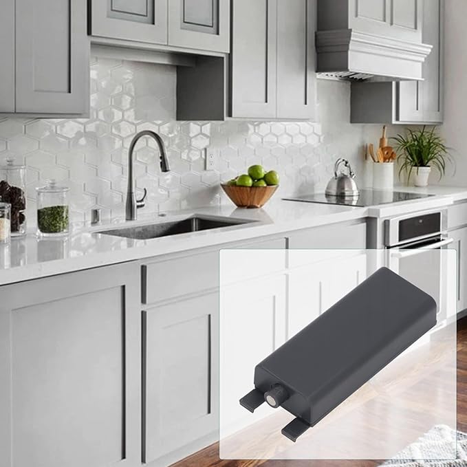 Magnetic Push Latch, Heavy Duty Touch Latches, Smart Automatic Electric Magnetic Push Opener, Kitchen Door Push Release Latch for Cabinet Drawer Cupboard Door (Gray Black)