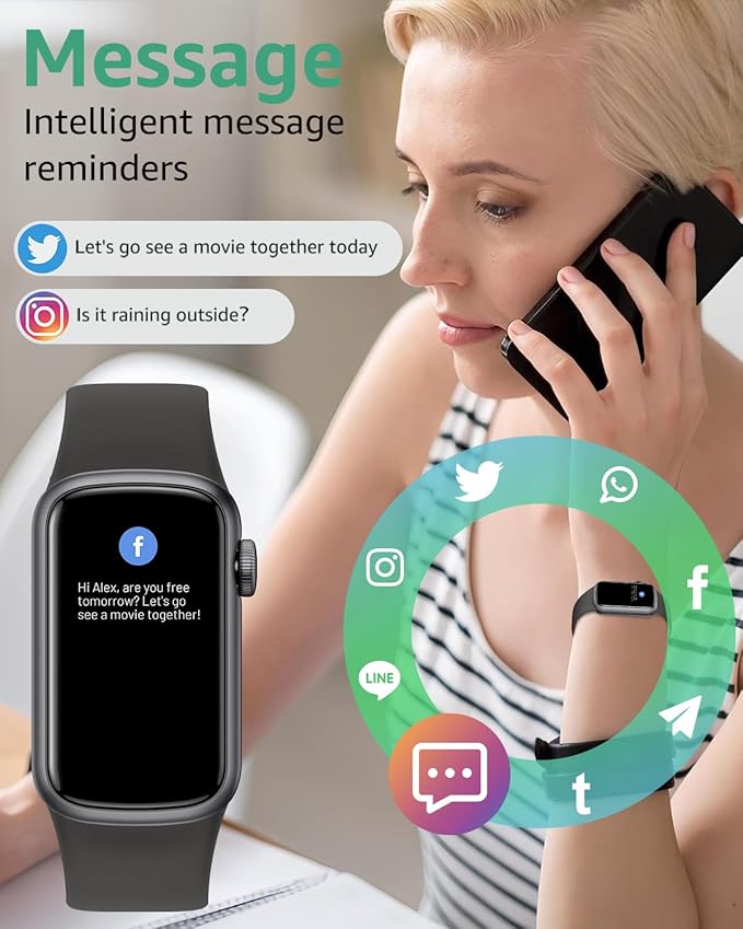 IMFRCHCS Fitness Tracker,Smart Watch with 1.47" Touch Display,137+Sport Modes Fitness Watch with Heart Rate Sleep Monitor, Step Counter,IP68 Waterproof Activity Trackers for Women Men