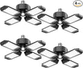 CHENGCHILIT LED Garage Light - 4 Pack 130W 13000LM Deformable 4+1 Panel LED Garage Ceiling Lights with Transformer, E26/27 Base, 6500K Daylight White Shop Lights for Factory, Storage Room, Warehouse