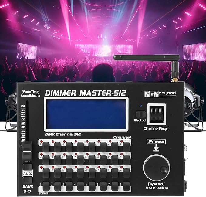 Ygybeyond Wireless DMX Controller, DMX512 Controller,512Channel,Stage Lighting Equipment & Accessorie For Dj, Ktv, Large Concert, DMX Light Controller (512 channel DMX-512)
