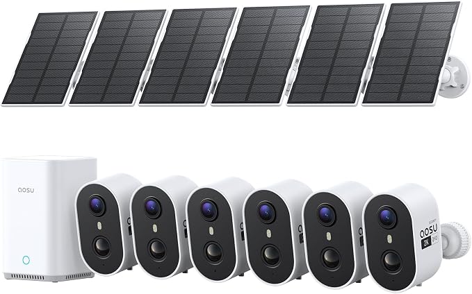 aosu Solar Security Cameras Wireless Outdoor, 2K HD Home Security Camera System by AOSUSecurityOffical