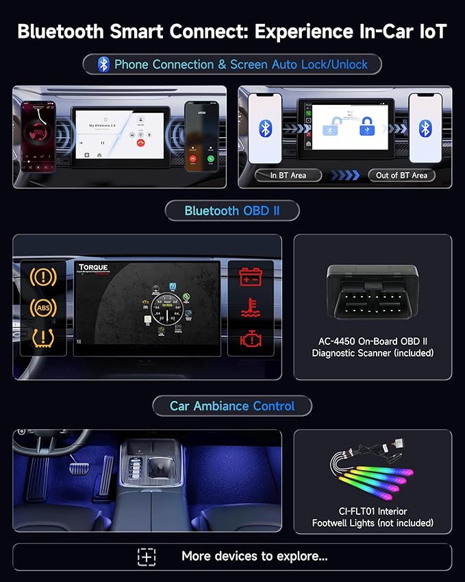 ATOTOMOVE Wireless Magic AI Box CarPlay with OBD2 Scanner, Car Video Streaming Plug & Play Carplay Box for iPhone & Android Auto with AI ChatGPT, Supports YouTube, Netfilx, Dual WiFi, CB4B Upgraded