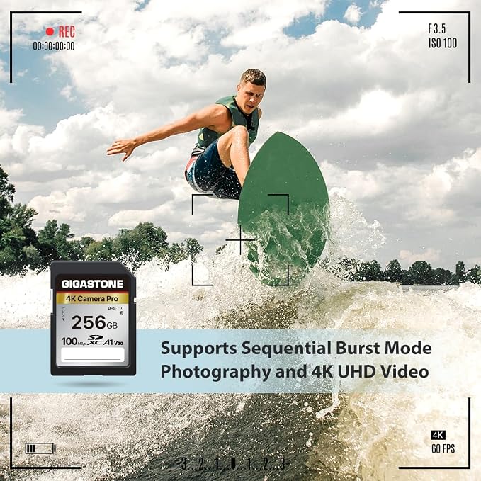 【5-Years Data Recovery】GIGASTONE 256GB SD Card, 4K Camera Pro, UHS-I A1 V30 - Image 7