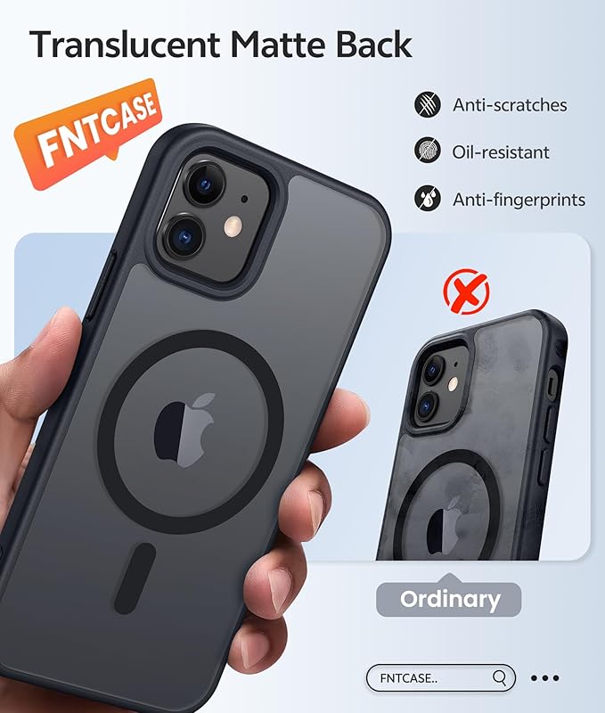 FNTCASE for iPhone 13 Mini Case: for iPhone 12 Mini Case Translucent Matte - Image 6