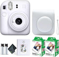 Fujifilm Instax Mini 12 Instant Camera Clay White Bundle by FUJIFILM