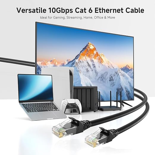 CAT6 Ethernet Cable 100FT 23AWG High Speed 500MHz 10Gbps Transmission Speed - Image 3