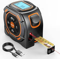 Laser Tape Measure 2-in-1, 197Ft Laser Distance Meter & 16Ft Digital Tape Measure, with LCD Display, Pythagorean Mode, Area/Volume Calculation, USB-C Rechargeable for Woodworking and Construction