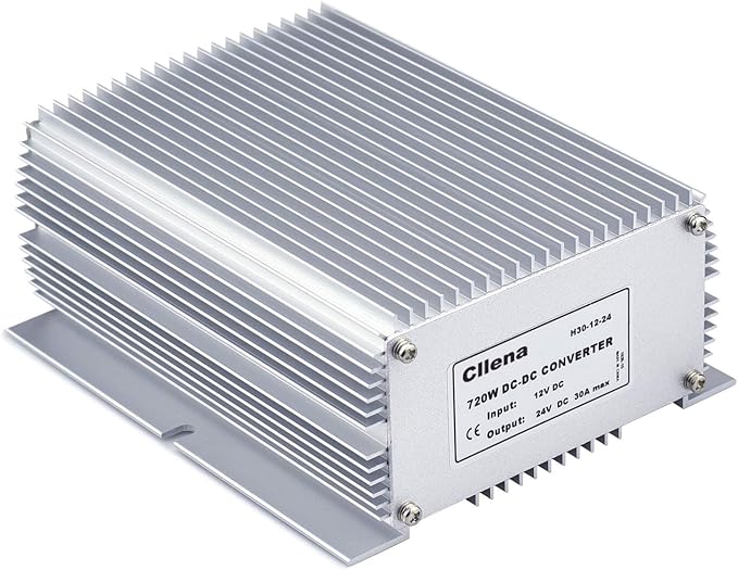 Cllena Waterproof DC/DC 12V to 24V Boost Converter 30A 720W Step Up Voltage Regulator Module Car Power Supply Voltage Transformer (Input 10V-16V)