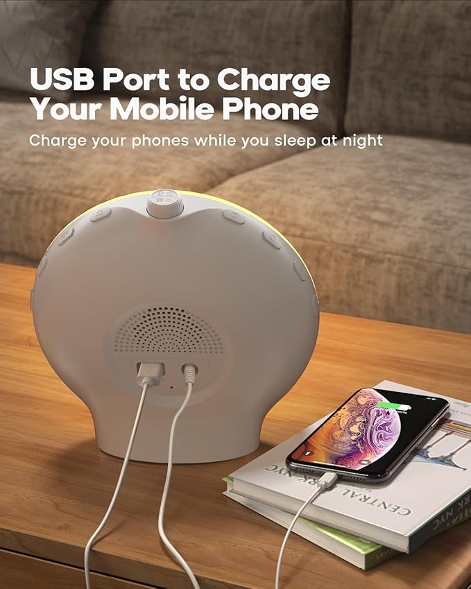 Sunrise Alarm Clock for Heavy Sleepers, Wake Up Light with Sunrise/Sunset Simulation, Dual Alarms & Natural Sounds, Snooze & Sleep Aid, FM Radio, 7 Colors Night Light for Bedroom, Ideal for Gift