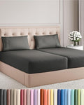 Split King Size 5 Piece Sheet Set - Comfy Breathable & Cooling Bed Sheets Set - Hotel Luxury Bedding for Women, Men, Kids, Teens, Boys & Girls - Deep Pockets, Soft, Wrinkle Free - Oeko-Tex - Charcoal