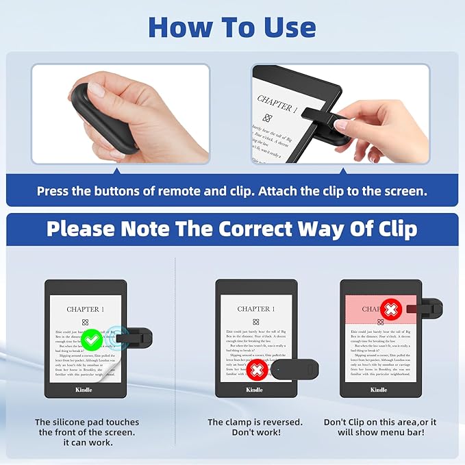 DATAFY Remote Control Page Turner for Kindle Paperwhite Oasis Kobo eReaders, Camera Camcorder Remote Controls, Page Turner Clicker for ipad Tablets Reading Novels with Wrist Strap Storage Bag