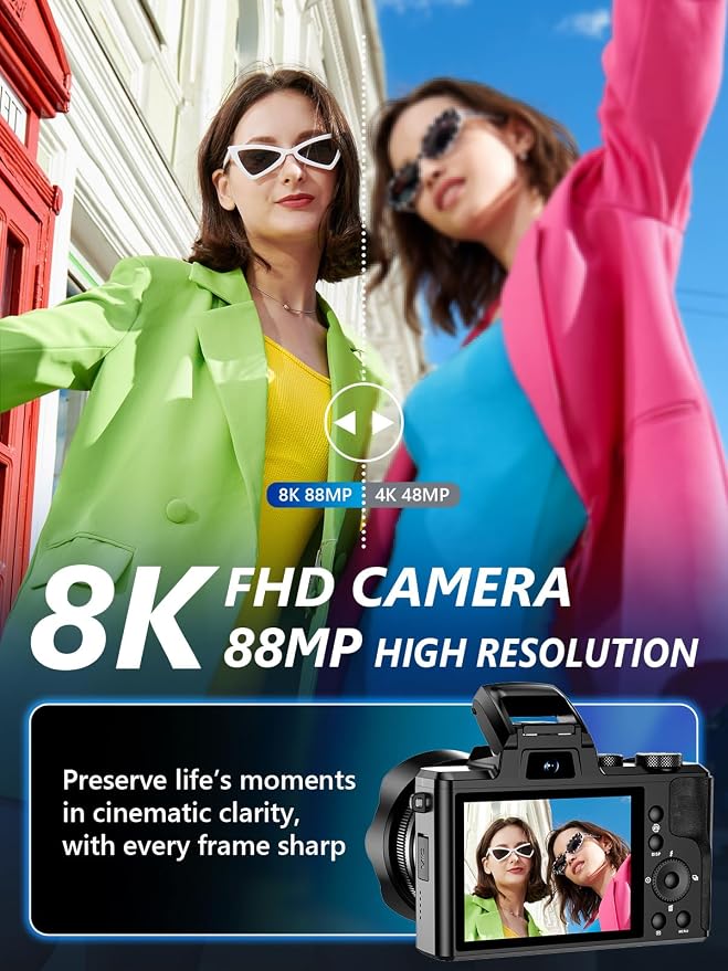 8K Digital Camera, 88MP WiFi Cameras - Image 2