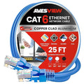 CAT 6 Ethernet Cable 25 FT, Indoor High-Speed 10Gbps Snagless Long CAT6 25 FT by AvesView