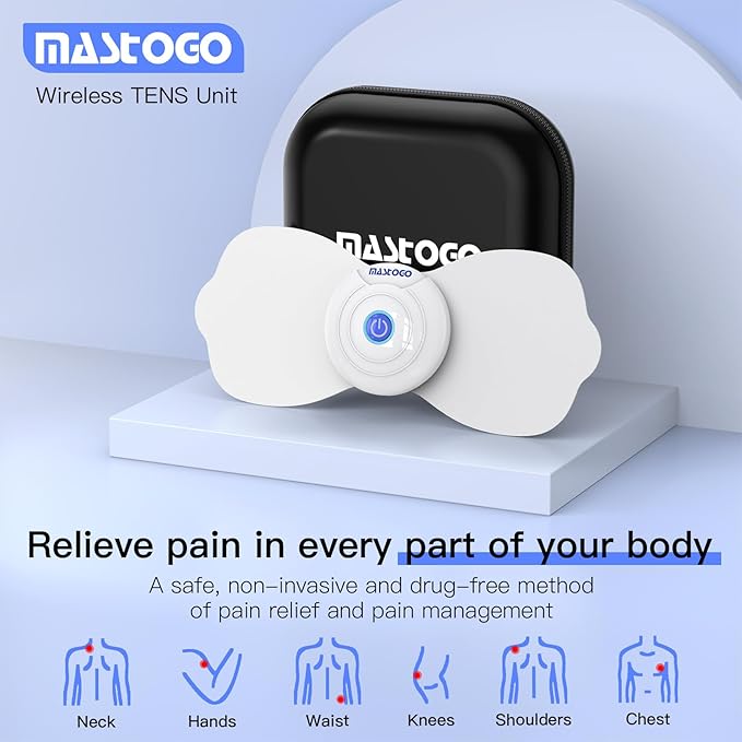 Wireless TENS & EMS Unit Back Pain Relief Massager - APP Controlled Bluetooth EMS Muscle Stimulator Machine for Back Shoulder Leg Neck Pain Relief