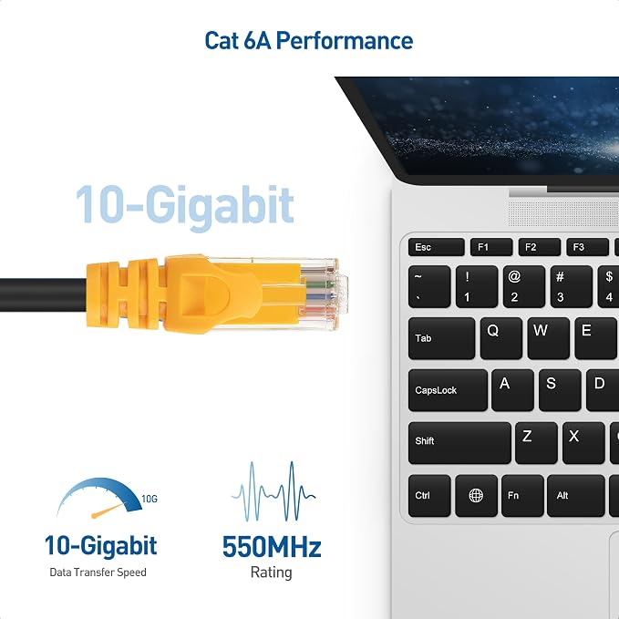 Cable Matters 10Gbps Pure Copper 24 AWG Cat 6A Ethernet Cable - 150ft - Image 2