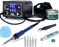 YIHUA 939D+ I Soldering Station, Upgraded, 75 Watt Equivalent with 3 Memories, °C/°F LCD display, Sleep Function, Automatic Shutdown & Brushed Aluminum Panel(Iron-burn Resistant)