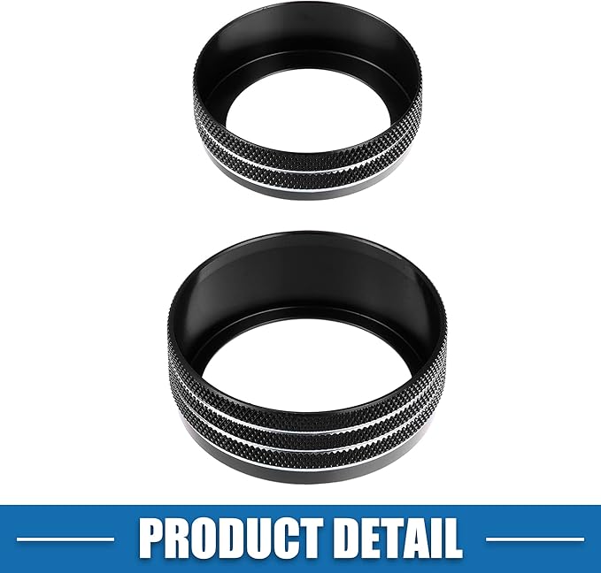 A ABSOPRO 3pcs Car Air Conditioner Knobs Decals AC Radio Switch Knob Cover for Dodge Durango 2017-2020 for Jeep Cherokee Grand Cherokee 17-21 Black