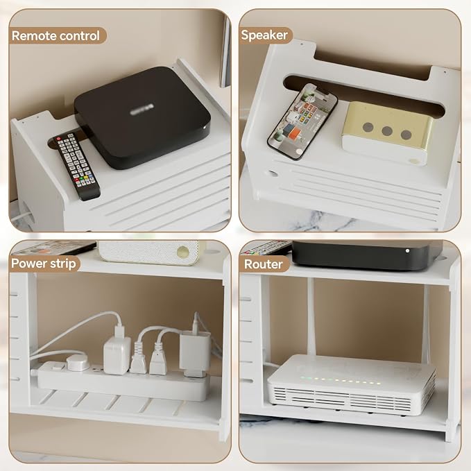Wooden WiFi Router Storage Box Hider Shelf, Decorative Projector Box Hider Rack - Image 4