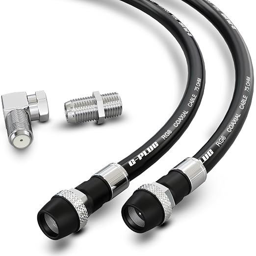 G-PLUG RG6 Coaxial Cable 25FT – Triple Shielded, Waterproof, 75 Ohm by G-PLUG