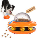 Interactive Dog Ball Track Toys - Automatic Dog Track Ball Treat Puzzle with Remote Control for Dogs Food Dispensing, Pets Enrichment IQ Training Gift, Rechargeable Electronic Slow Feeder