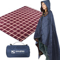 DUKUSEEK Hooded Outdoor Blanket, Extra Large 79" x 59" Waterproof Camping by DUKUSEEK