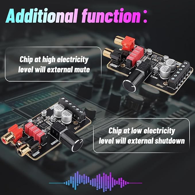 DROK 15W+15W 2.0 2pcs 12V Amplifier Board, Dual Channel Audio Amplifier Board PAM8620 DC 8-26V 24V Digital Stereo Amp Module Class D Mini Power DIY Amplify Circuit for Sound System Speaker