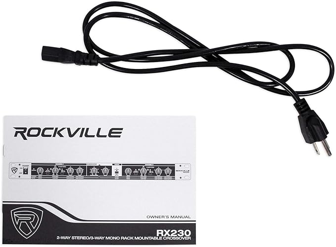Rockville RX230 2-Way Stereo/3-Way Mono Crossover, XLR Input/Output, Adjustable Crossover Range, 24 dB/Octave Filters, Rack-Mountable for DJs and Live Sound