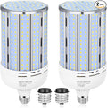 XYCN 2 Pack 240W Corn LED Light Bulb Fanless,5000K Daylight(2400 Watt Equivalent) E26/E39 Large Mogul Base LED Cob Lamp 34,800LM for Outdoor Indoor Garage Warehouse Factory Workshop Street Backyard