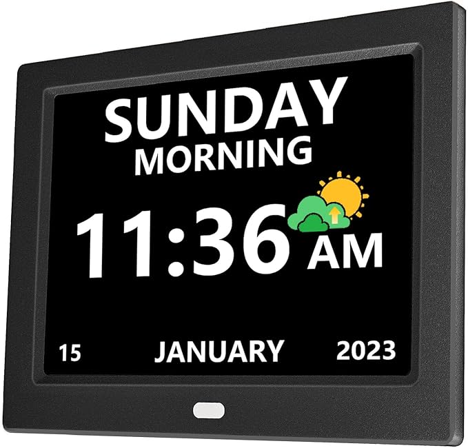 LXBYJKJ 10 Inch Digital Clock with Day and Date for Elderly Alzheimer's Clock Customizable Alarms 3 Display Modes Large Font Alarm Clock for Seniors Auto DST