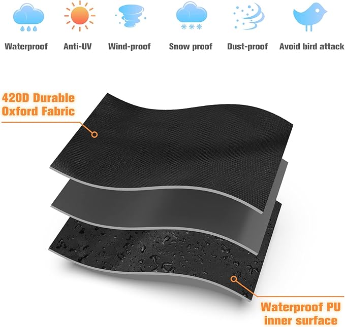 Skizem Outdoor Patio Heater Covers with Zipper,Upgraded 420D Oxford Fabric with PU Coating Material,100% Waterproof Windproof Anti-UV Snow-Poof,36 Months of Use (2 Pack 92'' H x 33" D x 19" B)