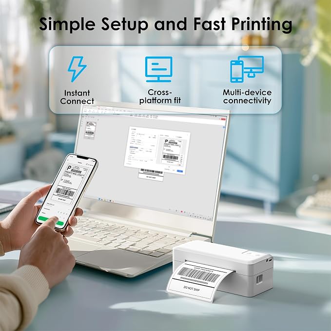 KNAON Shipping Thermal Label Printer, 4x6 Portable Label Printer, Support iPhone - Image 6