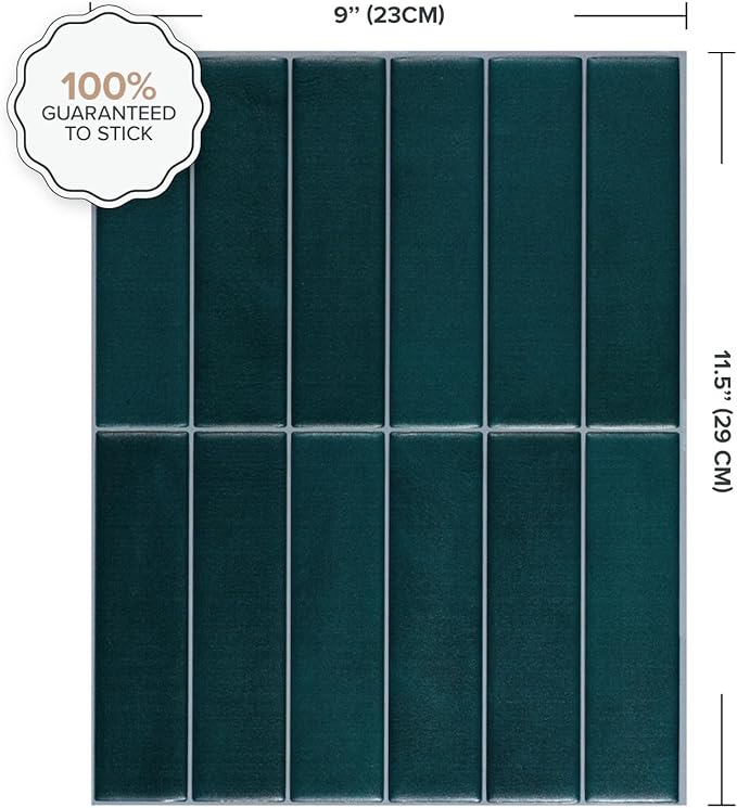 SMART TILES Peel and Stick Backsplash - 5 Sheets of 11.43" x 9" - 3D Adhesive Peel and Stick Tile Backsplash for Kitchen, Bathroom, Wall Tile
