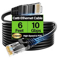Cat6 Ethernet Cable 10Gbps 6 ft, UTP Ethernet Cable Cat 6, Flexible Bare Copper by Unknown
