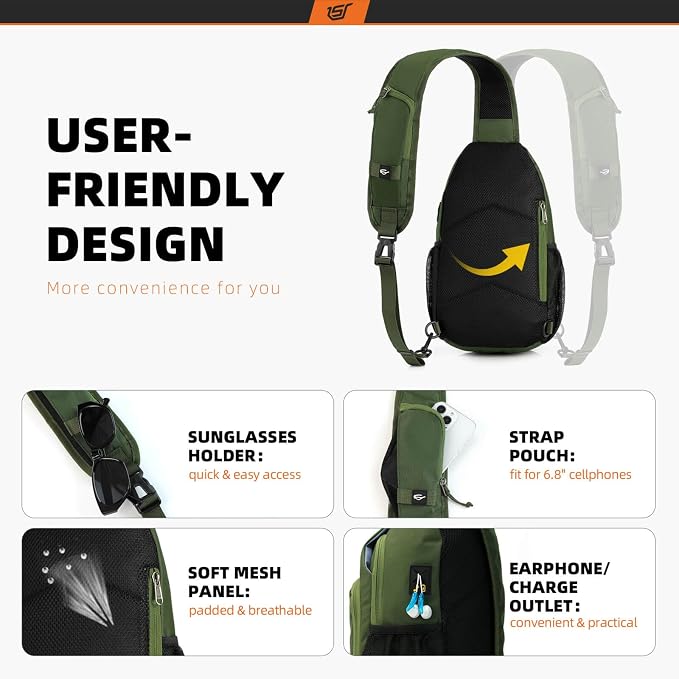 SKYSPER Sling Bag RFID Crossbody Sling Backpack Cross Body Shoulder Bag Travel - Image 4