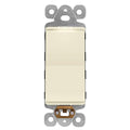 LIDER Minimalist Design Matte Finish Lighted Decorator Switch, Frameless Paddle Light Switch with Locator Light, Grounding Screw, 15A 125V, UL Listed, LS15-1P-LA, Light Almond