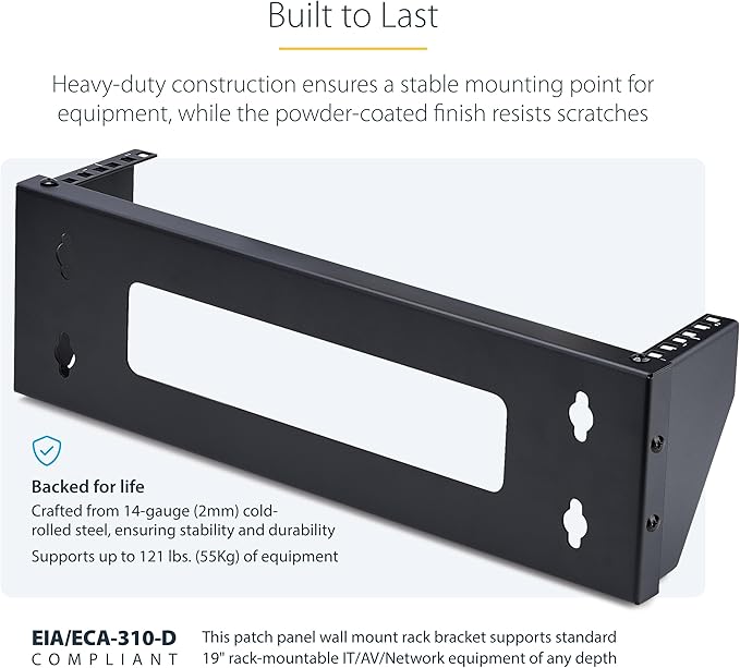 StarTech.com 2U Vertical Wall-Mount Bracket - Image 3