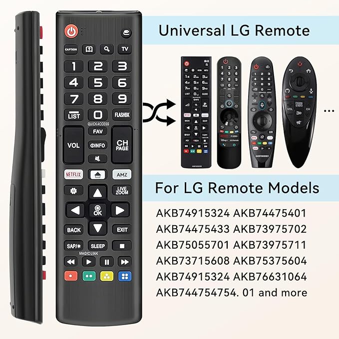 (Pack of 3) Replacement for LG TV Remote Control, Compatible with All LG Smart TVs Remote, for AKB75095307 AKB75375604 AKB74915305 AK75675304 AKB76040302 AKB76037601 AKB75675313