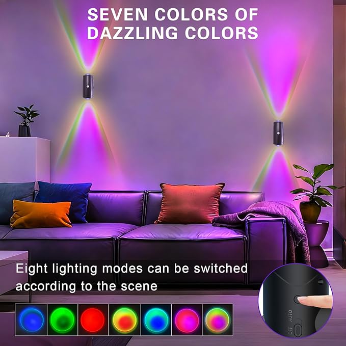Motion Sensor Night Light Indoor, 1500mAh Rechargeable RGB Color Changing LED - Image 3