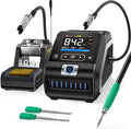 FNIRSI DWS-200 200W 210 Precision Digital Soldering Station Kit with 3 F210 Soldering Iron Tips and 2 Helping Hands, Temp Value & Curve Mode, 3 Temperature Storage, Full-Color Display