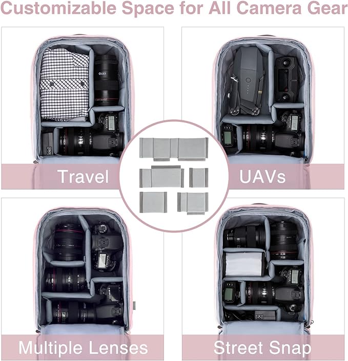 BAGSMART Camera Bag, Camera Backpack, DSLR SLR Camera Case Fits 13.3 Inch Laptop - Image 2