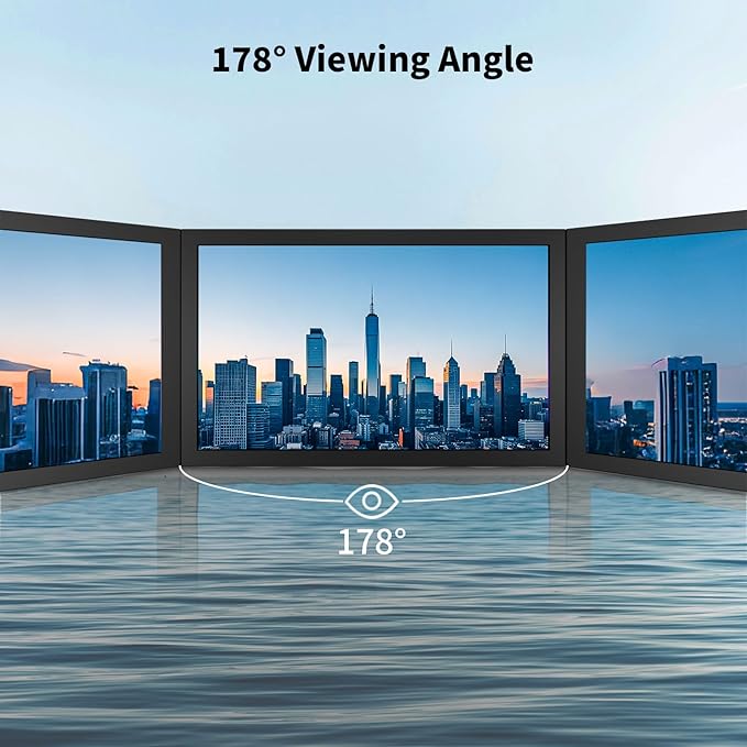 Aurevita 7 Inch Mini Monitor HDMI, Portable Vga Monitor with AV BNC 1024×600 LCD Screen with Built-in Speakers, 178° View Angle IPS, Multi-Function Mini Small Display for Raspberry Pi PC/TV/DVD/CVBS