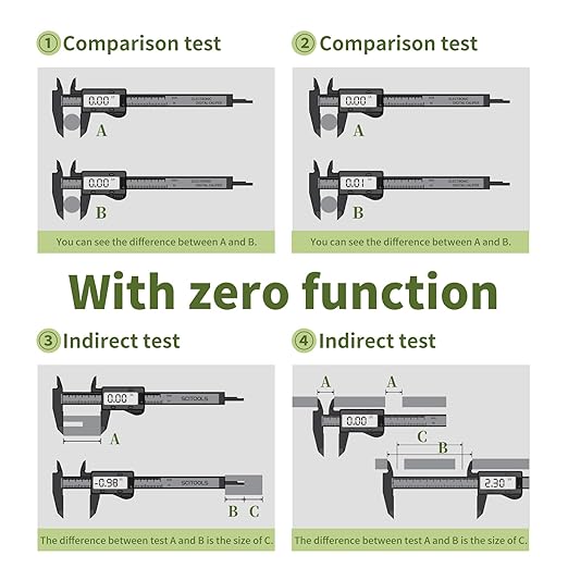 SCITOOLS Small Digital Caliper 0-4" Mini Measuring Tool, Micrometer Caliper with Auto-Off Feature, Interchangeable Between inches and millimeters for Jewelry Measurement and 3D Printing