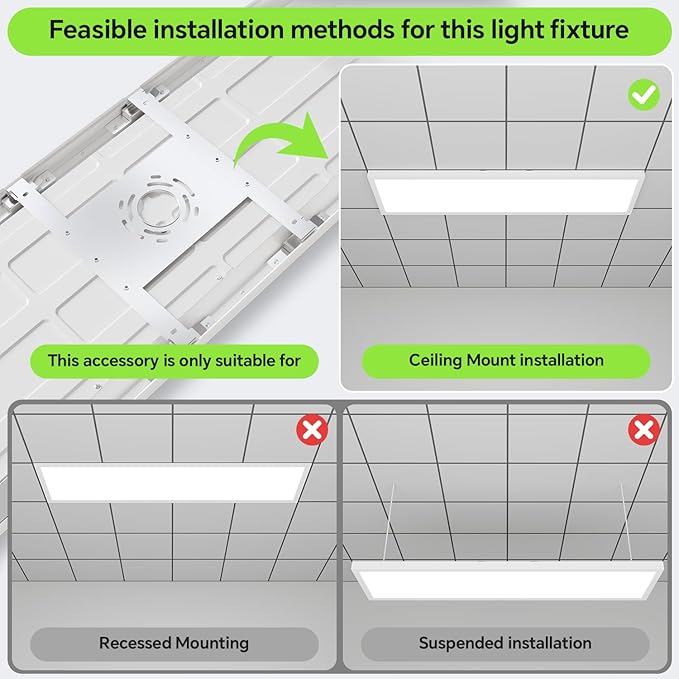 1x4 LED Flat Panel Light,Surface Mount Ceiling Light,5CCT 3000K/3800K/4500K/5200K/6000K,24W/30W/40W 5200LM Smooth Triac Dimming(10-100%),LED Light Fixture for Office Kitchen Garage,White - 2Pack