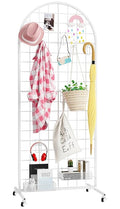 Asee'm Grid Wall Panels Display Stand 2' x 5.2' FT White Movable Wire Grid Wall Display Rack Heavy Floorstanding Detachable Girdwall Panel with T-Base for Craft Show Rack, Retail Displays 1PCS