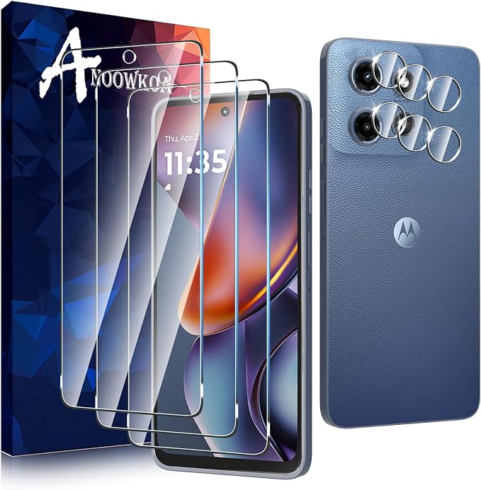 Anoowkoa 3 Pack for Moto G 2025 Screen Protector + Moto G 5G 2025 Camera Lens by Anoowkoa