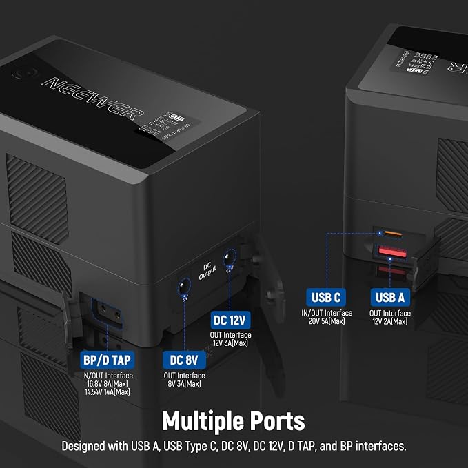 Neewer V Mount Battery PS150E Supports 100W PD USB C Fast Charging, 10350mAh - Image 3