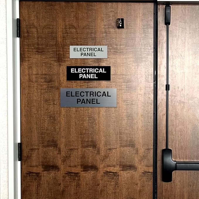 All Quality Basic Electrical Panel Sign - Fire Regulation Safety Compliance Sign - Silver - Small (1 Pack)