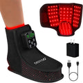 Rechargeable Red Light Therapy Feet Ankle, 132 LEDs 660 nm Red Light and 850 nm Infrared Light Therapy Shoe, with 6000mAh Battery Adjustable Power and Time Controller