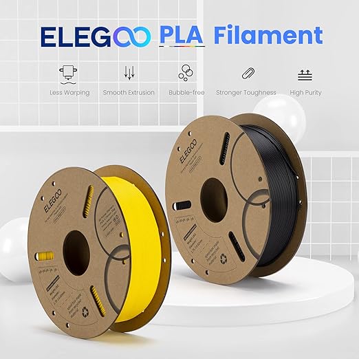 ELEGOO PLA Filament Bundle 10KG, 1.75mm 3D Printer Filament Dimensional Accuracy +/- 0.02mm 10 Assortment Colors, 1kg Spool(2.2lbs) Black/White/Space Gray/Red/Yellow/Orange/Sky Blue/Sea Green/Brown